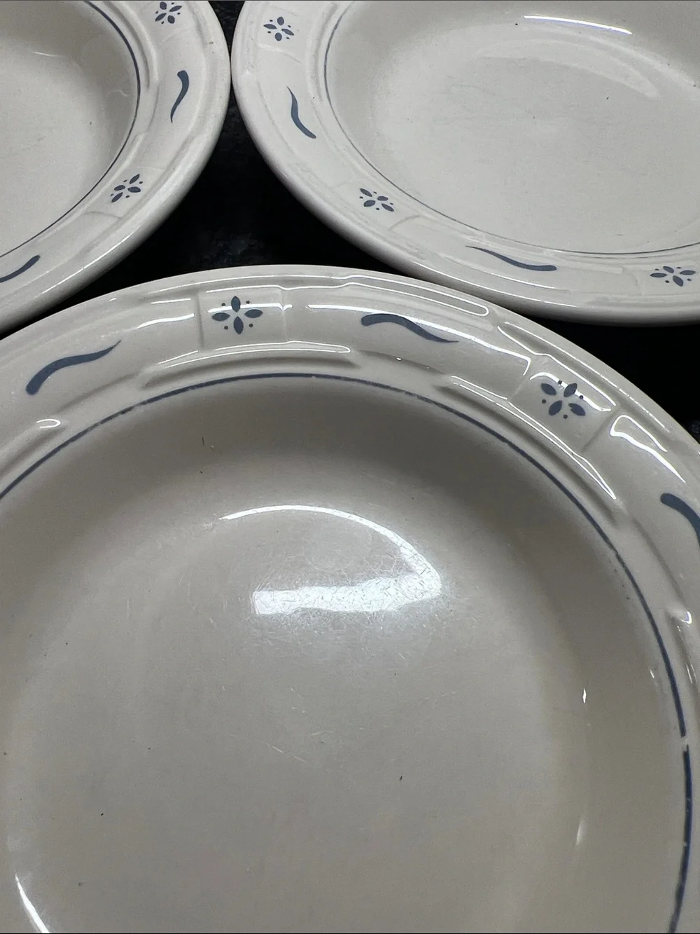 Woven Traditions Longaberger White Ceramic Soup or Salad Bowl- Set of 3